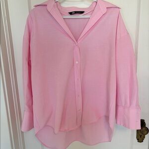 Zara XS pink dress shirt for women
